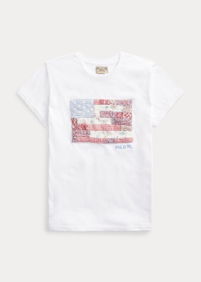 Dámské Tričko Polo Ralph Lauren Patchwork Flag Cotton - 73096-ZHIX